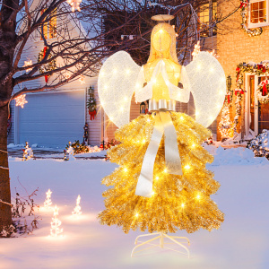 5.2-Foot Lighted Angel Christmas Tree with Warm White LED Lights