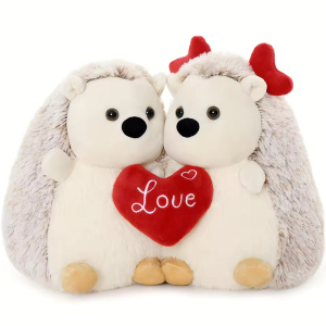 12in Hedgehog Stuffed Animal With Heart Ears, Love You Heart, Valentine Day Plush Gift For Girlfriend, Boyfriend, Kids