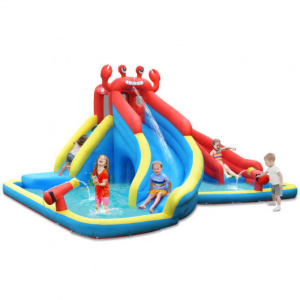 Inflatable Crab Shaped Dual Water Slide Bounce House Without Blower