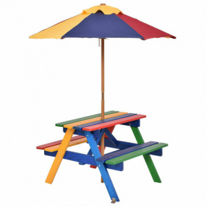 Childrens Picnic Bench Set with Umbrella Childrens outdoor picnic table