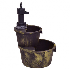2 Tiers Beautiful Rustic Yard Fountains with Pump