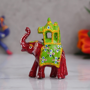 Decorative Elephant With Royal Seating Showpiece Animal Figurines