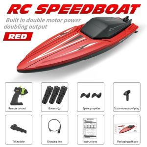 35CM Large RC Racing Boat Radio Control SpeedBoat 30Mins Driving RC Ship Boat Waterproof Toy Summer Water Boy Kid Gifts RC Toys