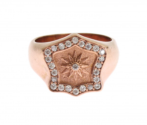 Pink Gold 925 Silver Authentic Clear Ring