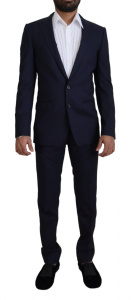 Blue Virgin Wool Formal 2 Piece Suit