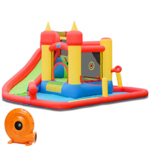 Inflatable Blow Up Water Slide Bounce House with 740 W Blower