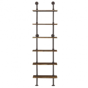 6-Tier Industrial Wall Mounted Pipe Shelves