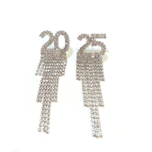 2025 Digital Rhinestone Letter Women's Fashion Earrings For New Year Party Gift