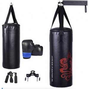 5 Pieces 40Lbs Filled Punching Boxing Set with Jump Rope and Gloves