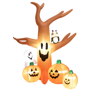 Inflatable Dead Tree Decoration with Ghosst Owl jack-o-lanterns 8 Feet Tall Halloween Inflatables