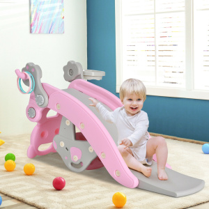 4-in-1 Toddler Slide and Rocking Horse Playset with Basketball Hoop - Additional Image