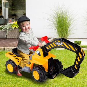 Ride on construction truck for kids with safety helmet Toy ride on car excavator