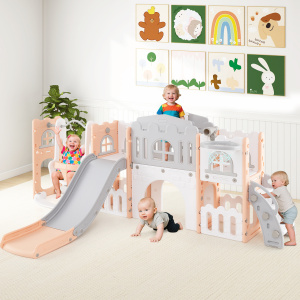 10-in-1 Toddler Swing and Slide Set Climber Playset with Basketball Hoop - Additional Image