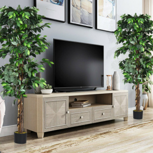 6 Feet tall Artificial Ficus Tree for Indoor Outdoor Decoration