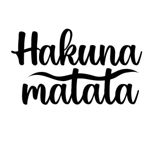 "Hakuna Matata" Black Engineered Wood Wall Art Cutout, Ready to Hang Home Decor