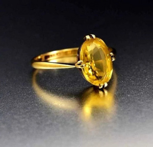 Sterling Silver Oval Cut Yellow Sapphire Ring: Elegant Engagement & Promise Ring for Her