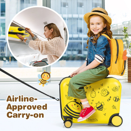 Ride on Kids Luggage set with roller wheels Bumble Bee Ride on Suitcase for Kids dynacart