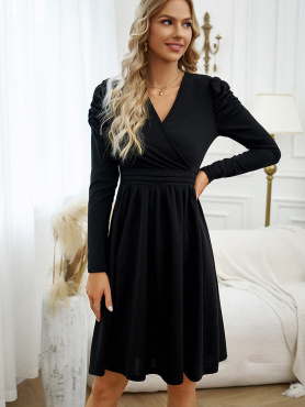 sachin and babi light blue dress Classic Midi Dress for Women with V Neck and Puff Sleeves Autumn Winter A  Line Midi Dresses for Women