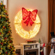 48-Inch Pre-Lit Christmas Mesh Wreath with Large Bow and 200 LED Lights